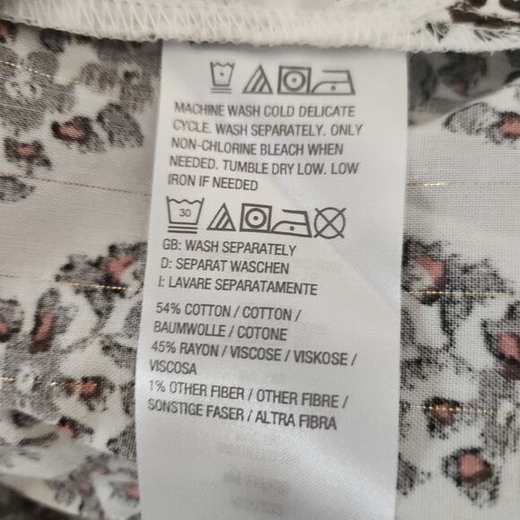 Belle by Kim Gravel Floral Ikat Blouson Sleeve Blouse Hot Fudge XX-Small - Picture 12 of 15